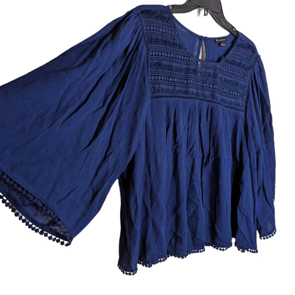 new directions Tops - New Directions Size XL Blue Boho Top